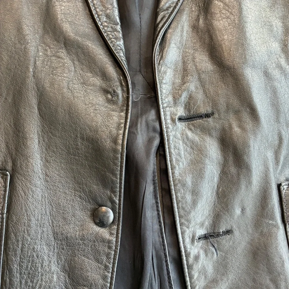 Pioneer Wear Albuquerque Vintage‎ Black Genuine Leather Western Blazer Jacket 42
